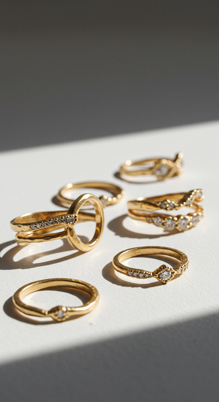 gold rings aesthetic