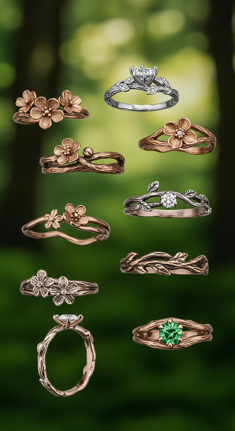 nature inspired engagement rings