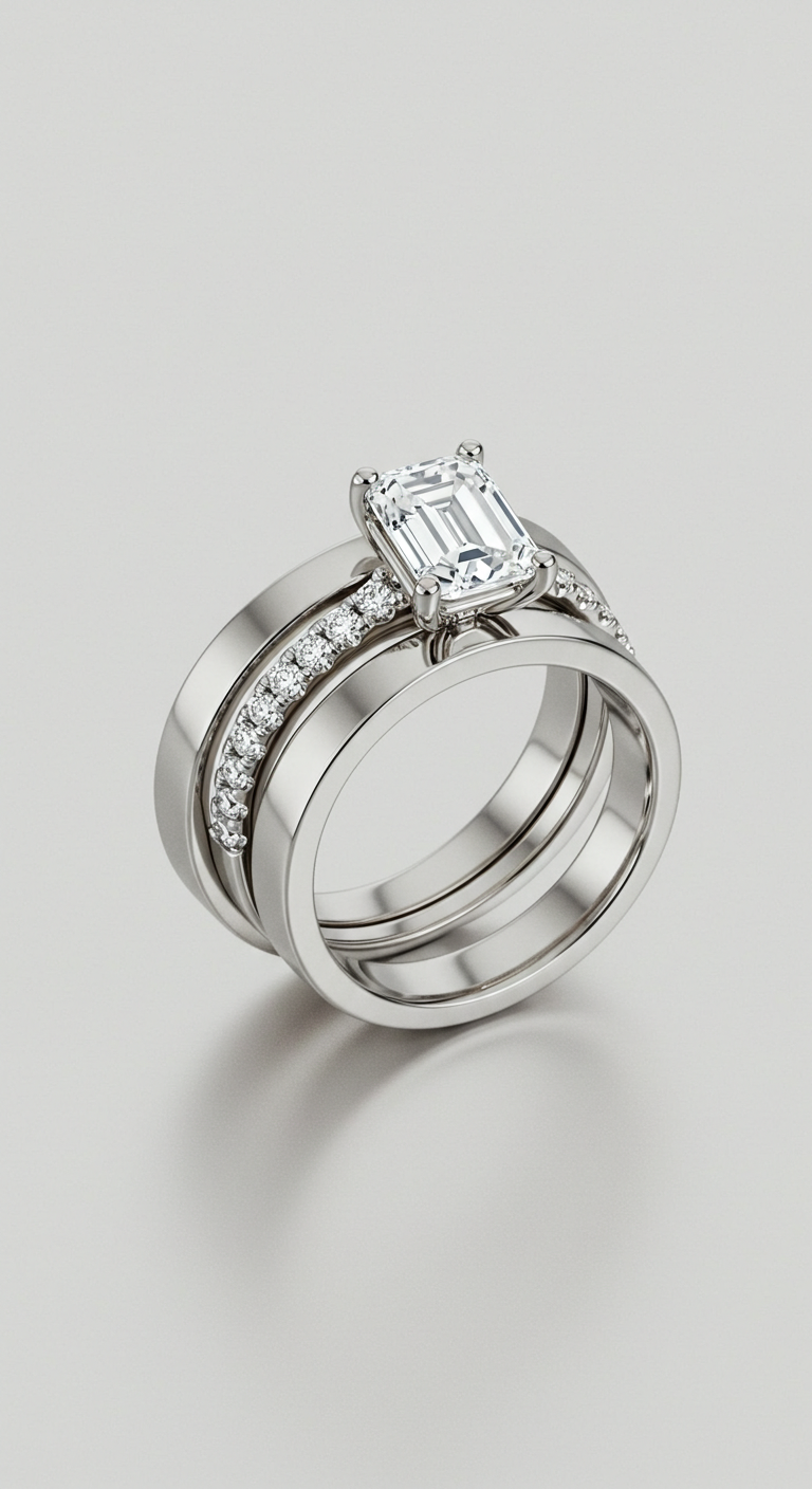 wedding bands for emerald cut rings