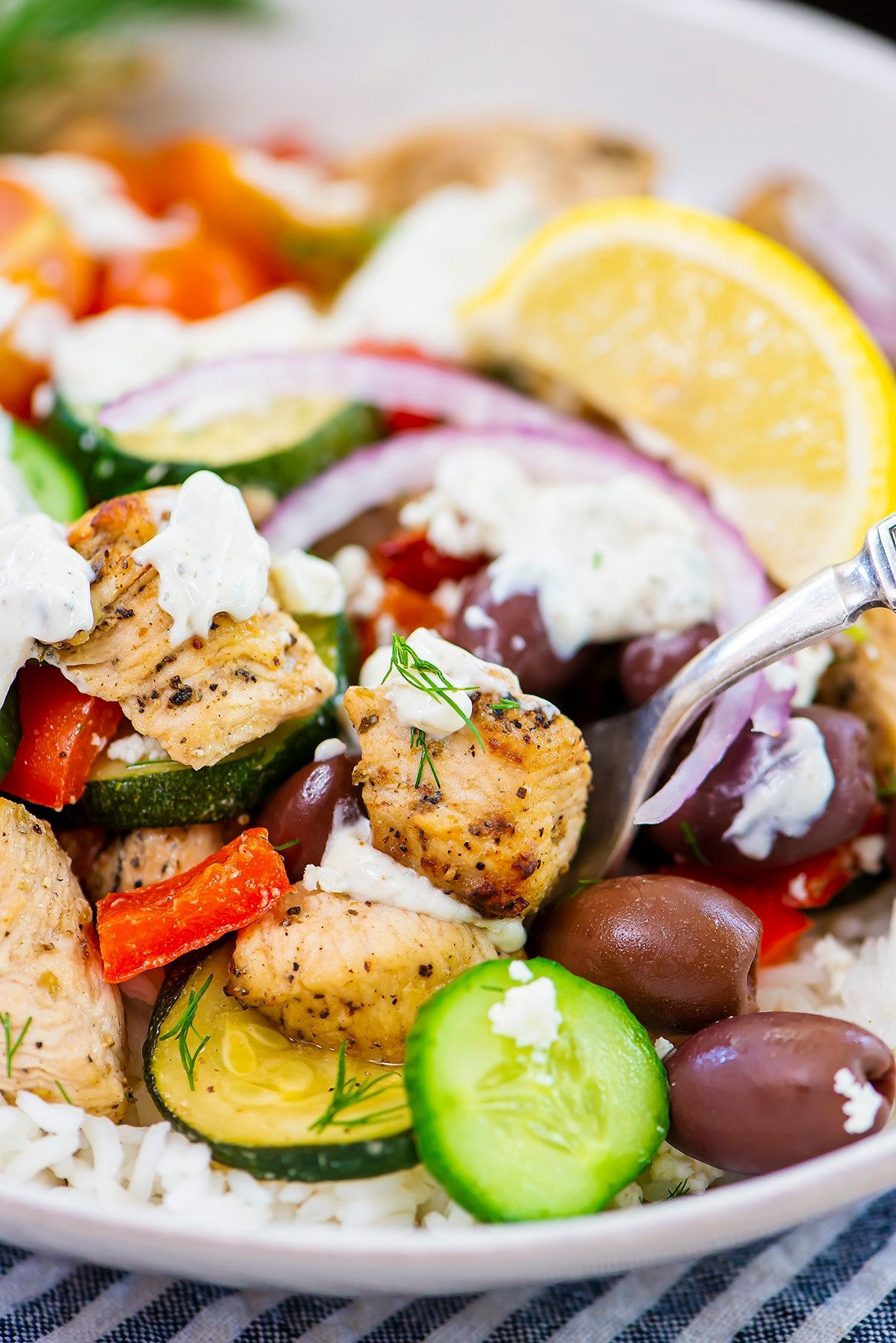 Air Fryer Greek Chicken Bowls