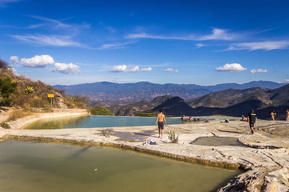 petrified waterfalls and natural pools in Mexico