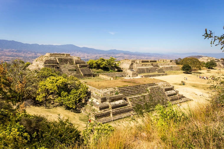 View the archaeological ruins of Monte Albán in Oaxaca