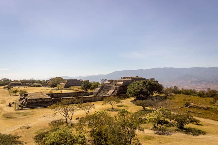 View the archaeological ruins of Monte Albán in Oaxaca