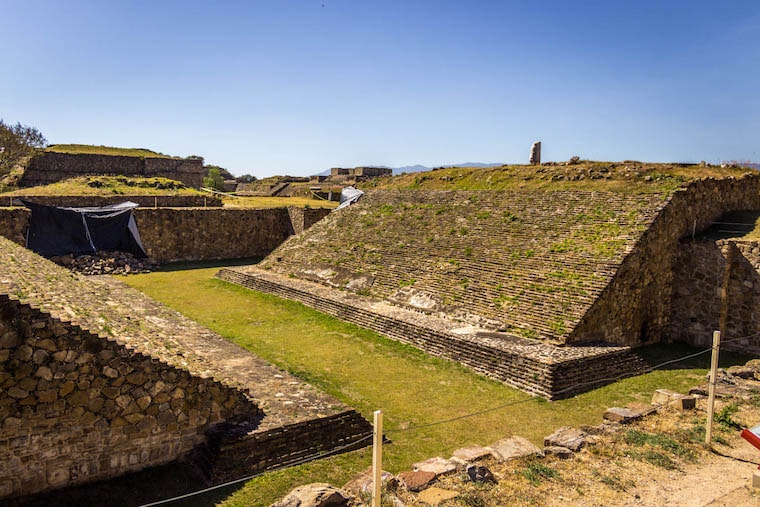 View the archaeological ruins of Monte Albán in Oaxaca