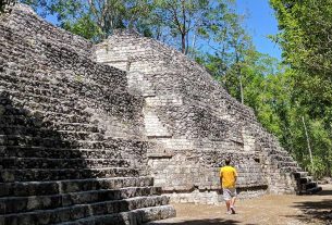 Visit to the archaeological site in Campeche, Mexico