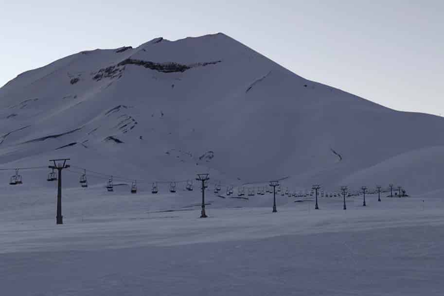 Skiing in Corralco, Chile