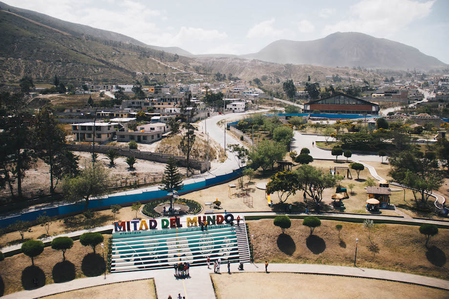 Place where the equator passes in Parque da Metade do Mundo, in Quito