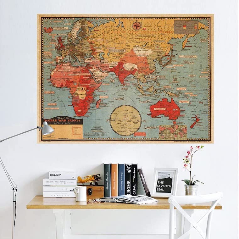 travel decor vintage map sticker