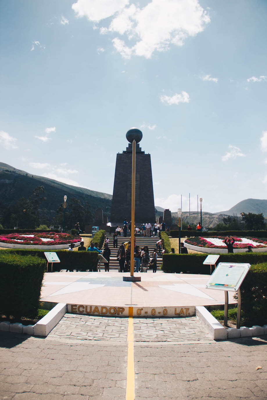 Place where the equator passes in Parque da Metade do Mundo, in Quito