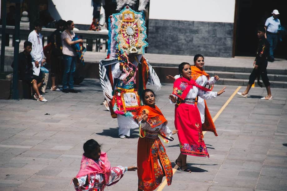 Typical dances in the Half of the World Park, in Quito