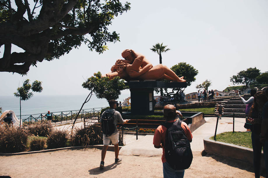 The Kiss Statue, in Miraflores, Lima