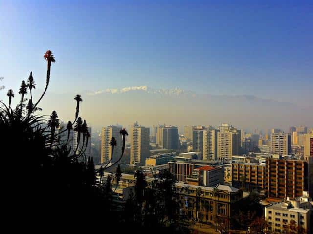 View of the hills of Santiago, Chilhe