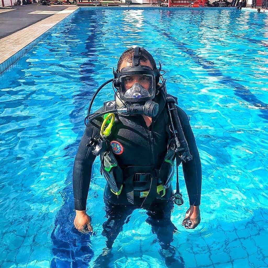 soldier geraldo firefighter coronavirus training pool