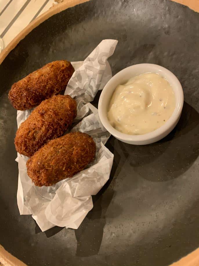 Don't eat coastal seafood cheese croquette with sauce