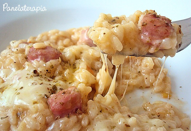 Linguicinha Risotto with Tomato and Cheese – Panelaterapia