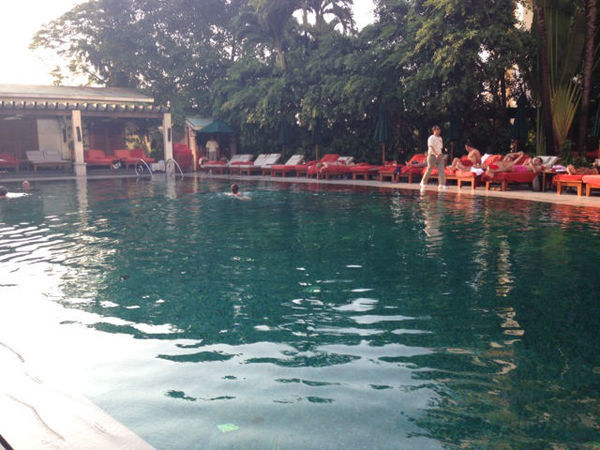 Swimming pool at the Mandarin Oriental hotel in Bangkok