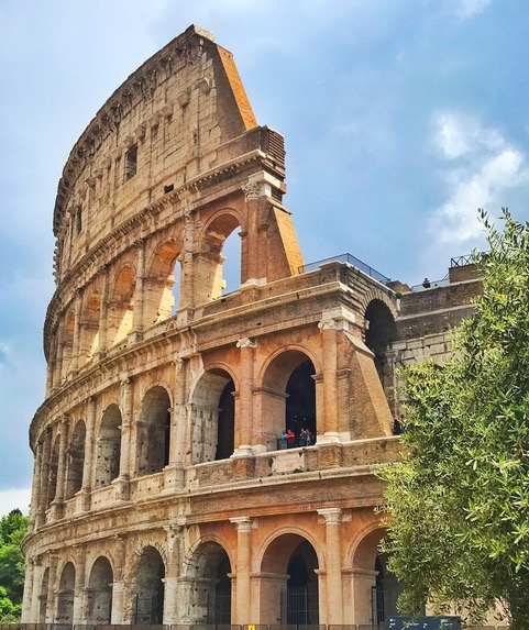 The imposing Colosseum of Rome