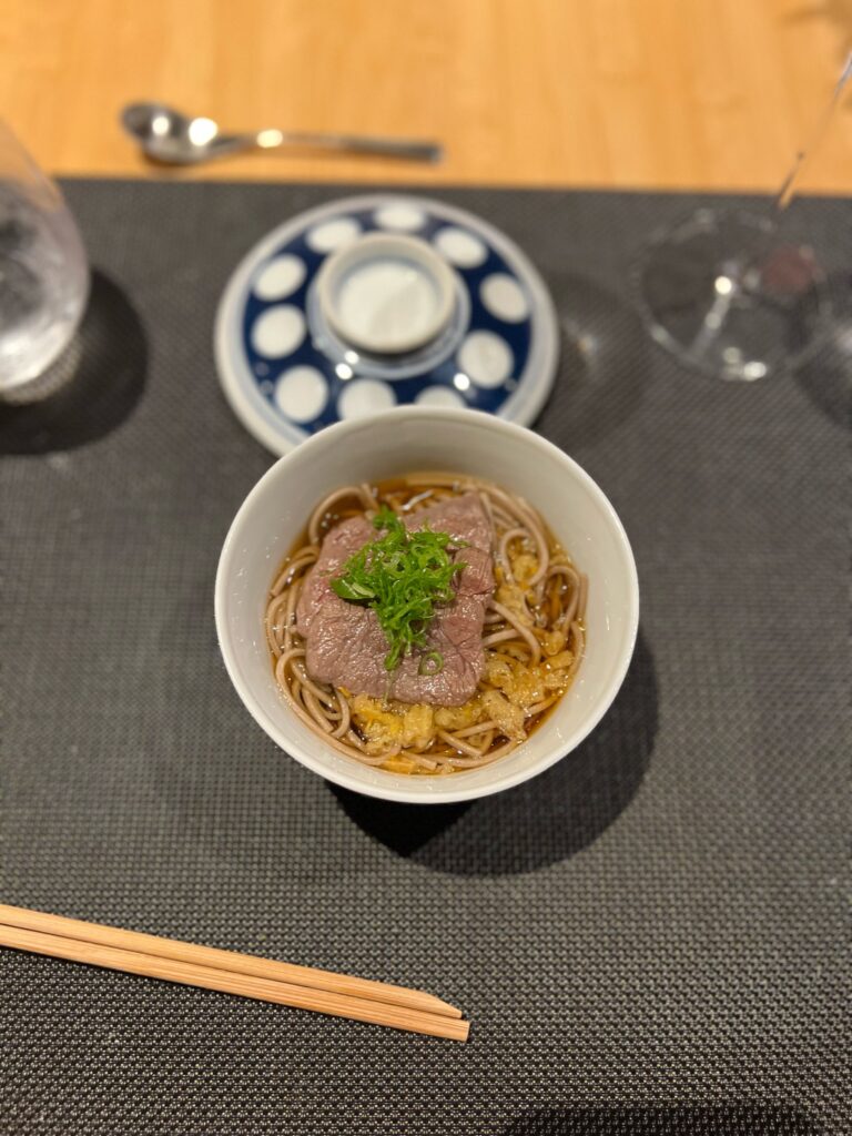 Wagyu dish with noodles 