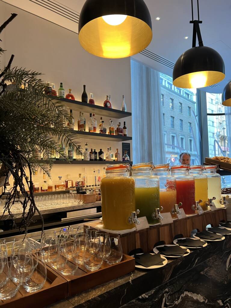 Breakfast at The Londoner, a boutique hotel in London's West End