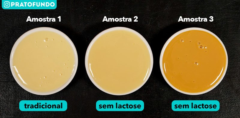 Different samples of condensed milk