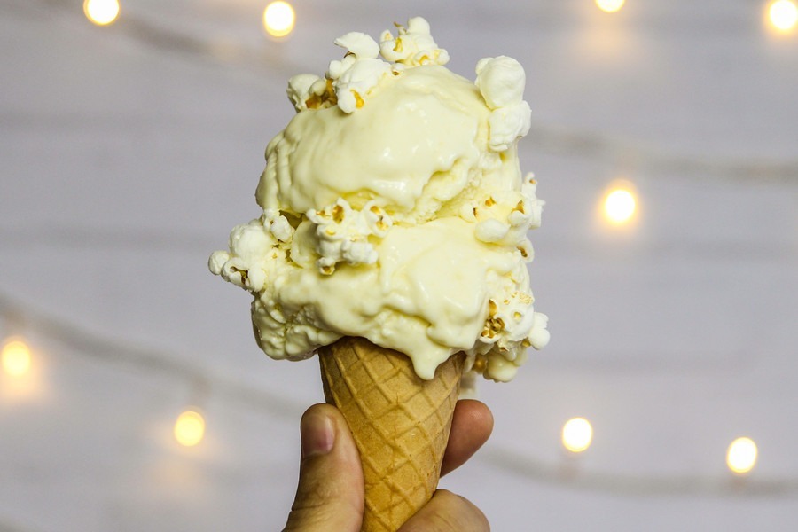 Popcorn Ice Cream Without an Ice Cream Maker