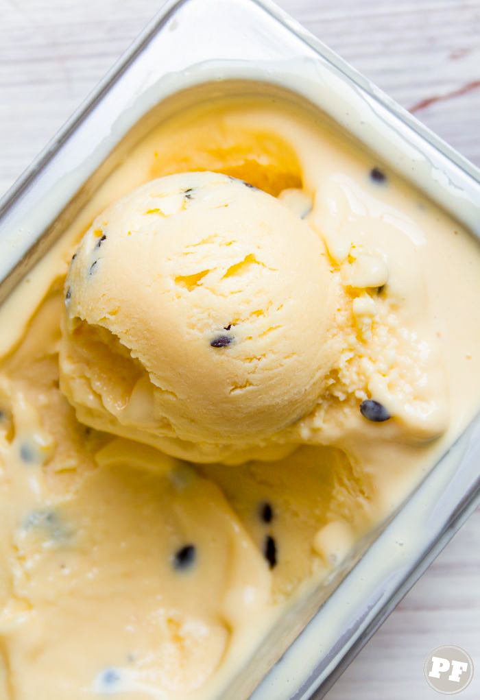 Easy Passion Fruit Ice Cream