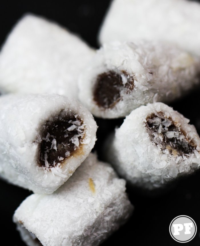 Coconut candy stuffed in detail