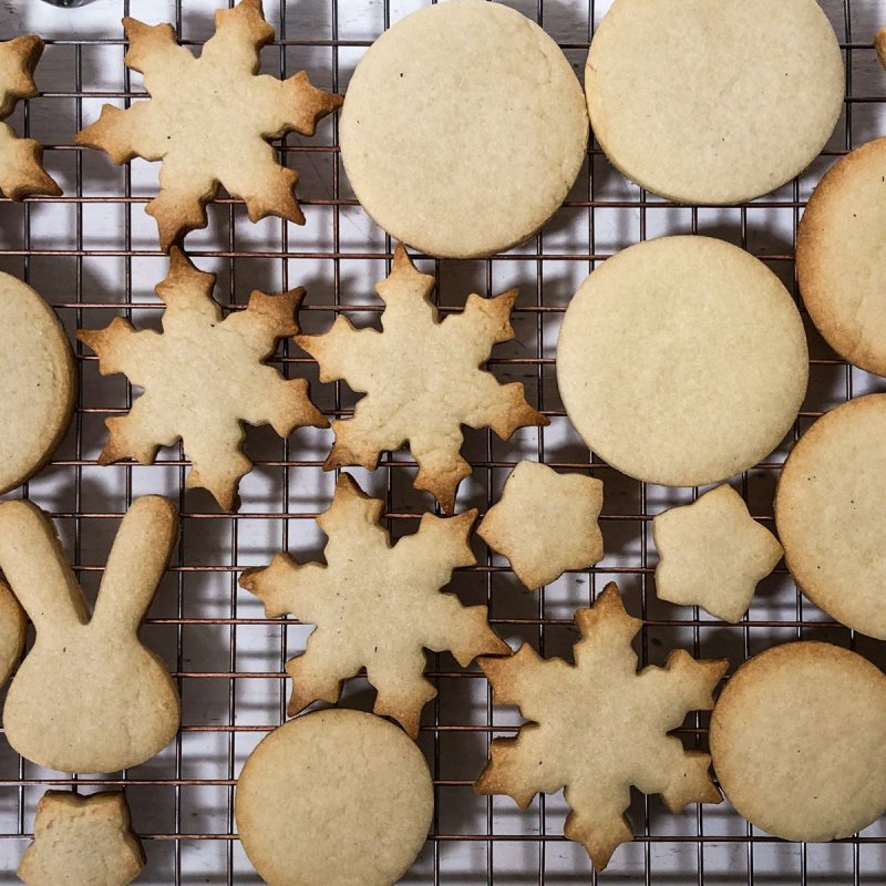 Sugar cookies in different shapes.