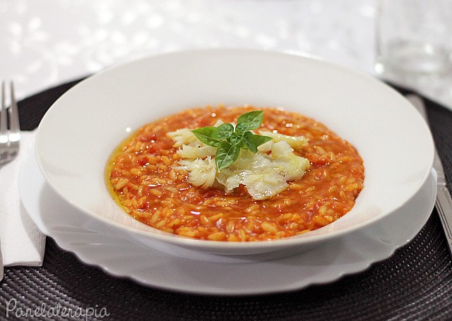 Tomato Risotto with Cod Chips – Panelaterapia