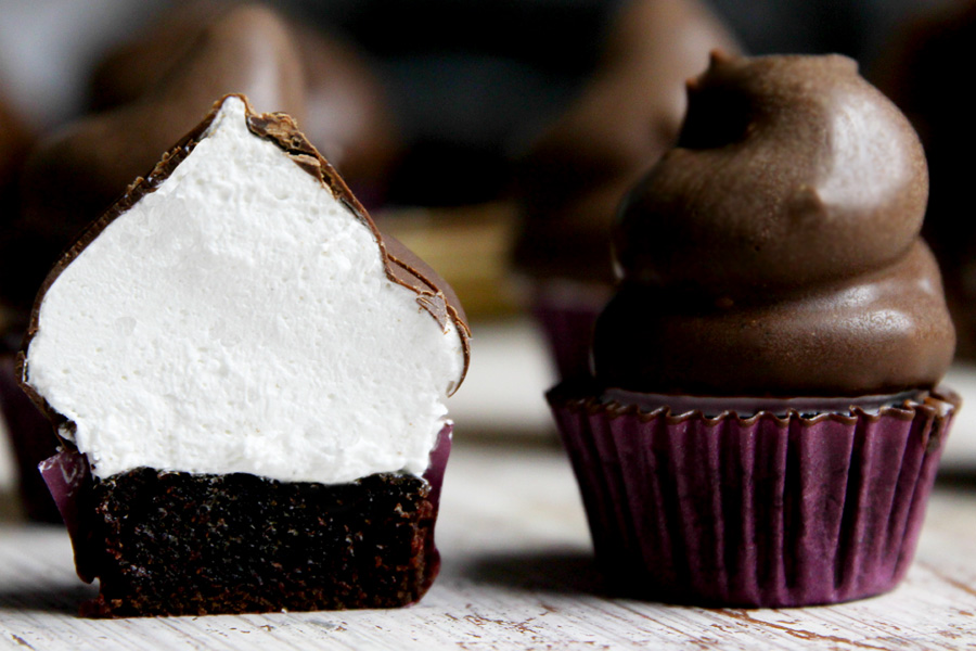 Chocolate Cupcake with Marshmallow Frosting