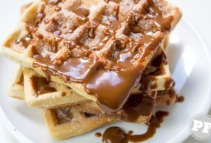 Waffle Churros with Dulce de Leche and Cinnamon