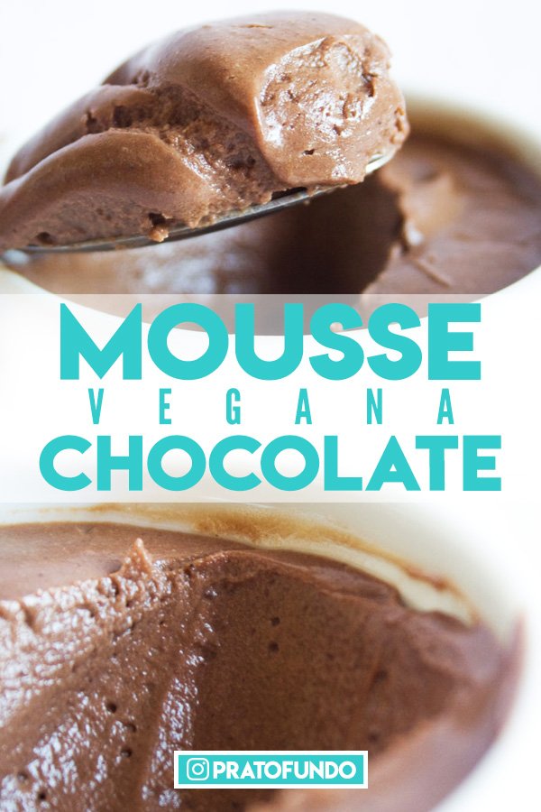 Double photo showing the texture of the Vegan Chocolate Mousse