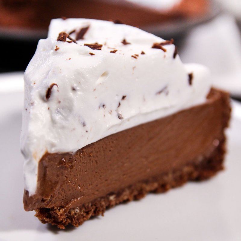 Slice of Chocolate Mousse Pie.