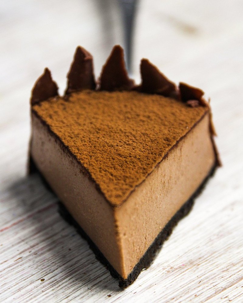 Piece of Nutella Cheesecake close-up