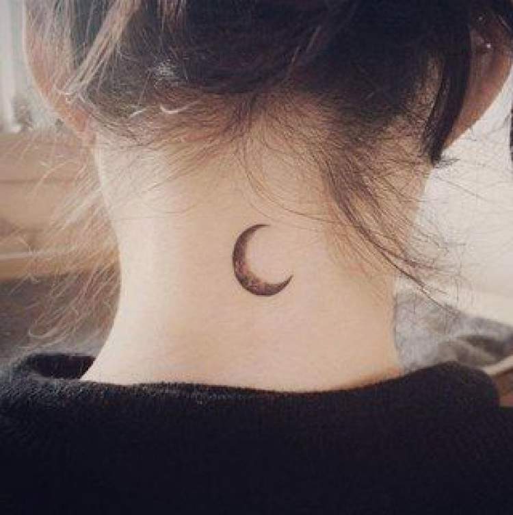 Delicate half moon tattoo