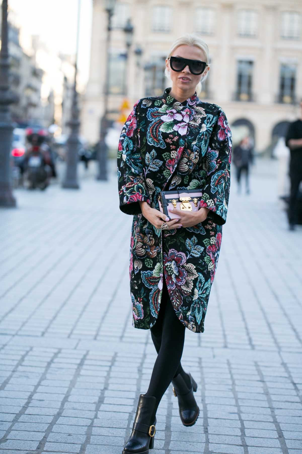 dark floral coat dress