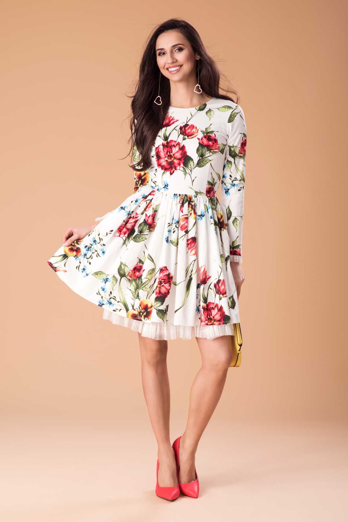 floral dress with pumps