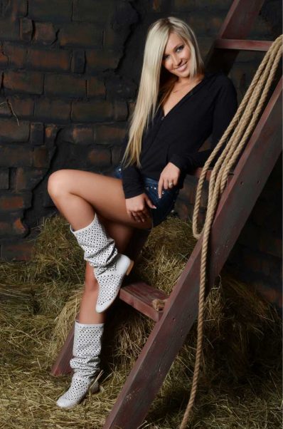 White country boots with shorts