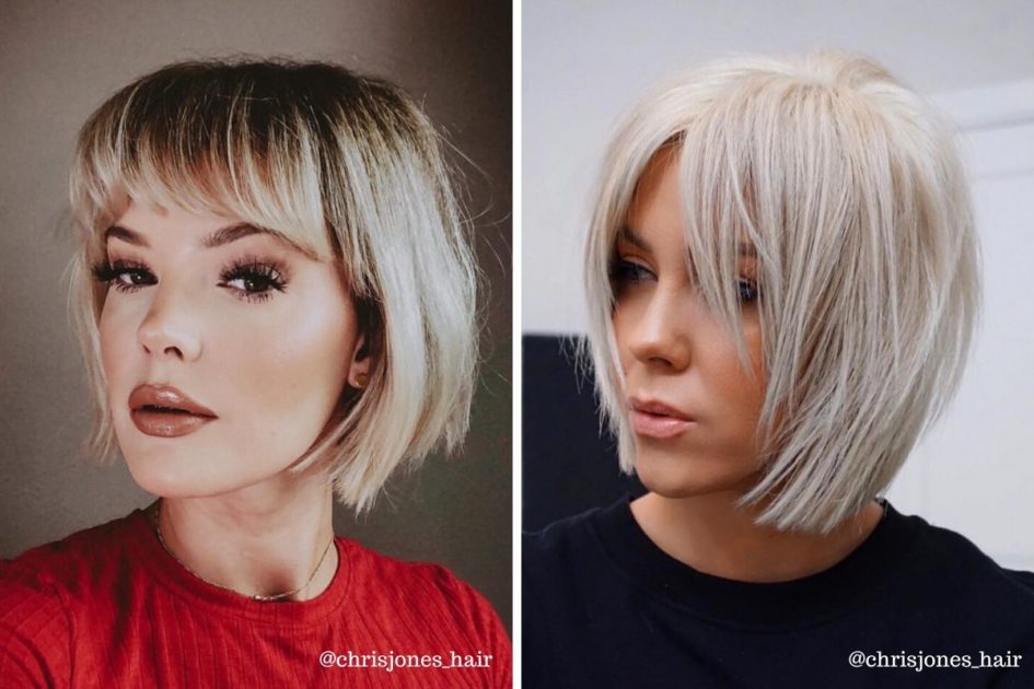 Photos of women with short cuts in the Chanel model