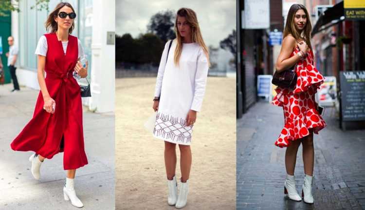 Looks with white boots and dress