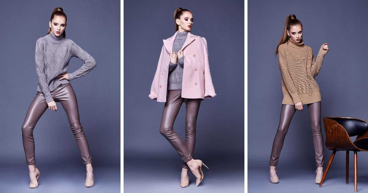 productions with lilac leather pants