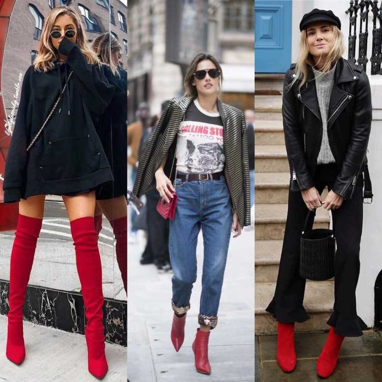 beautiful models of red boots