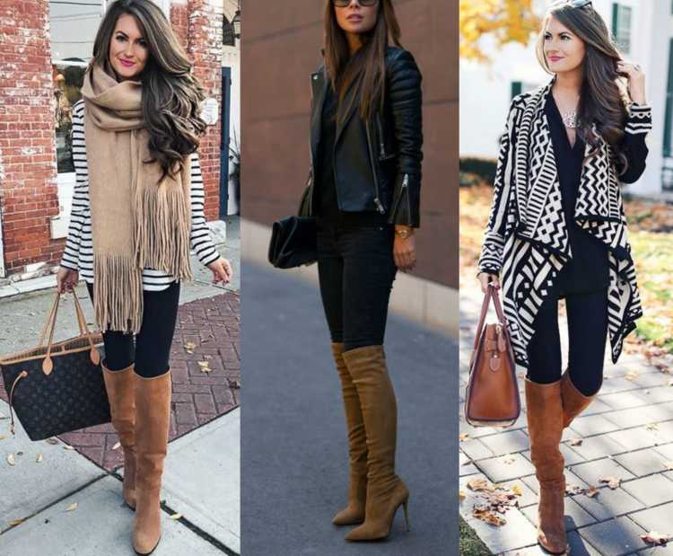 Over the knee boots with skinny pants