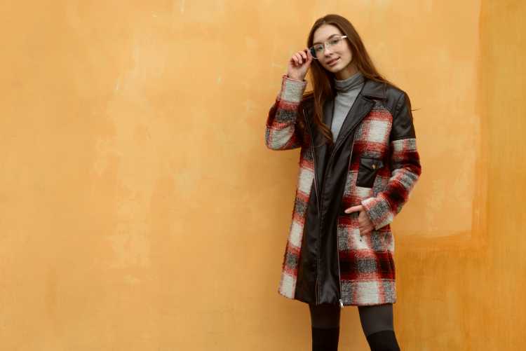 plaid coat look