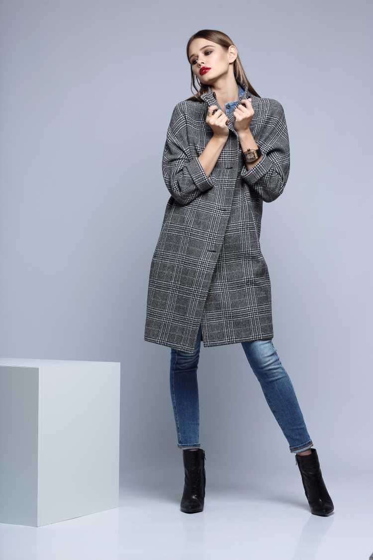 checkered coat look