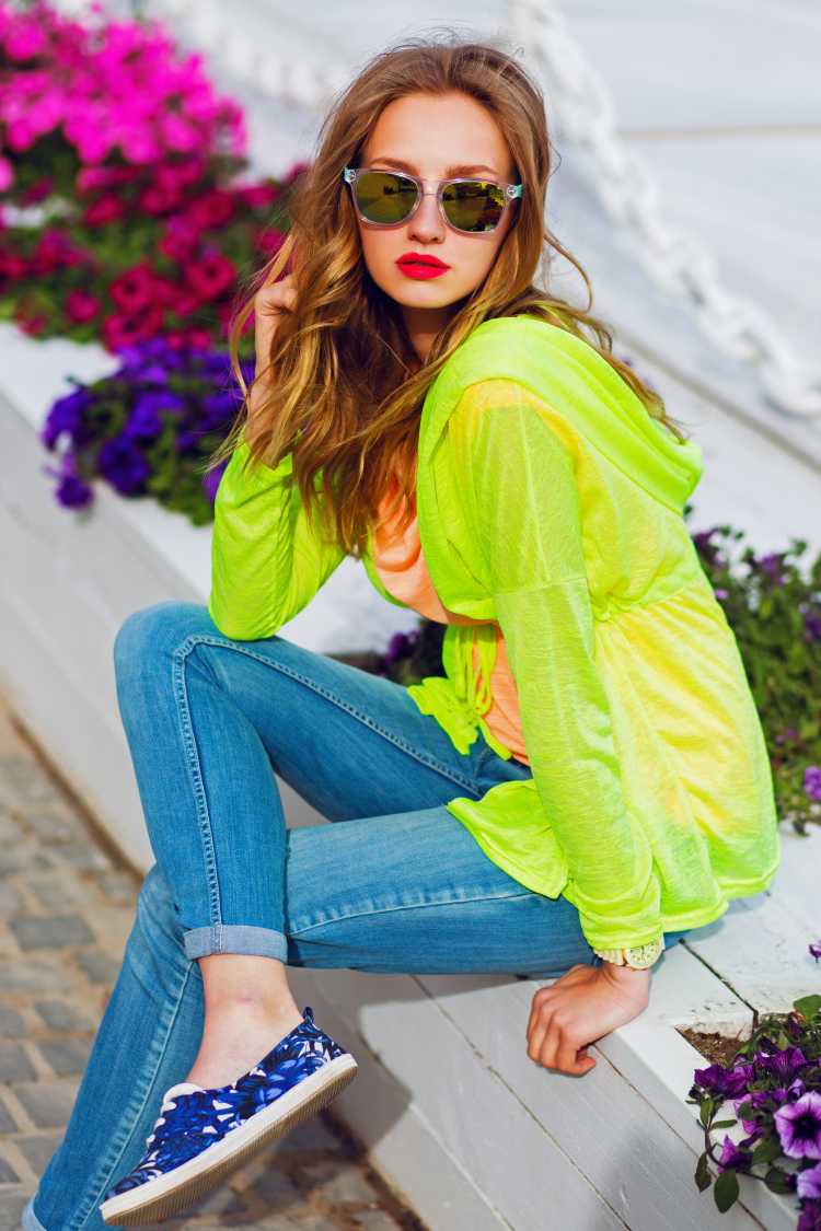 lime green cardigan