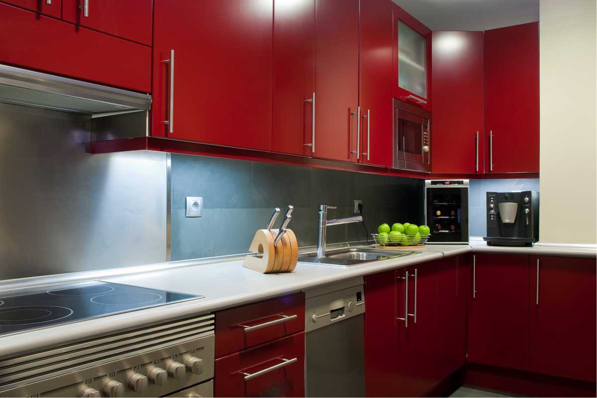 Modern kitchen with vibrant color