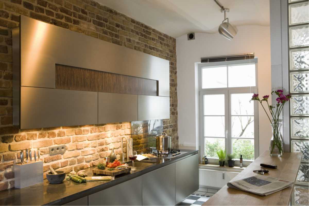 Small, well-lit kitchen