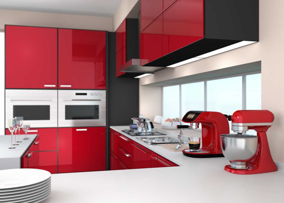 Modern kitchen with retro style appliances