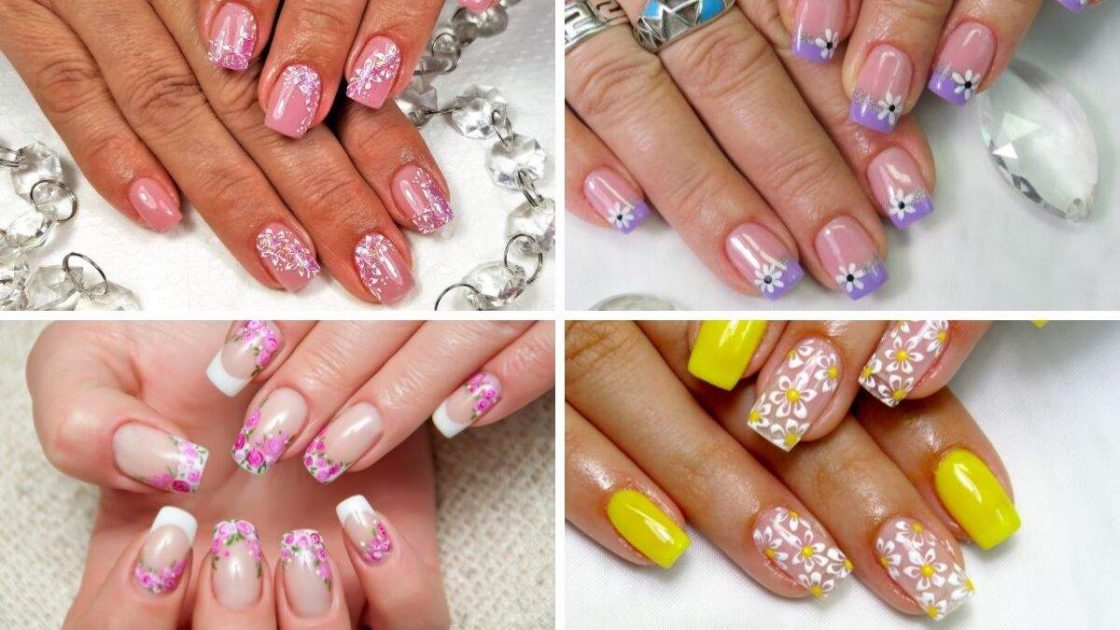 Nail art with little flowers